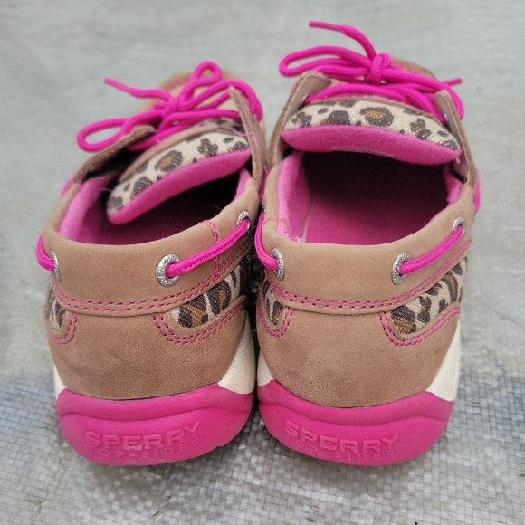 Sperry Top Sider Girl Leopard Pink Shoes Loafers Size 5M - Picture 6 of 8